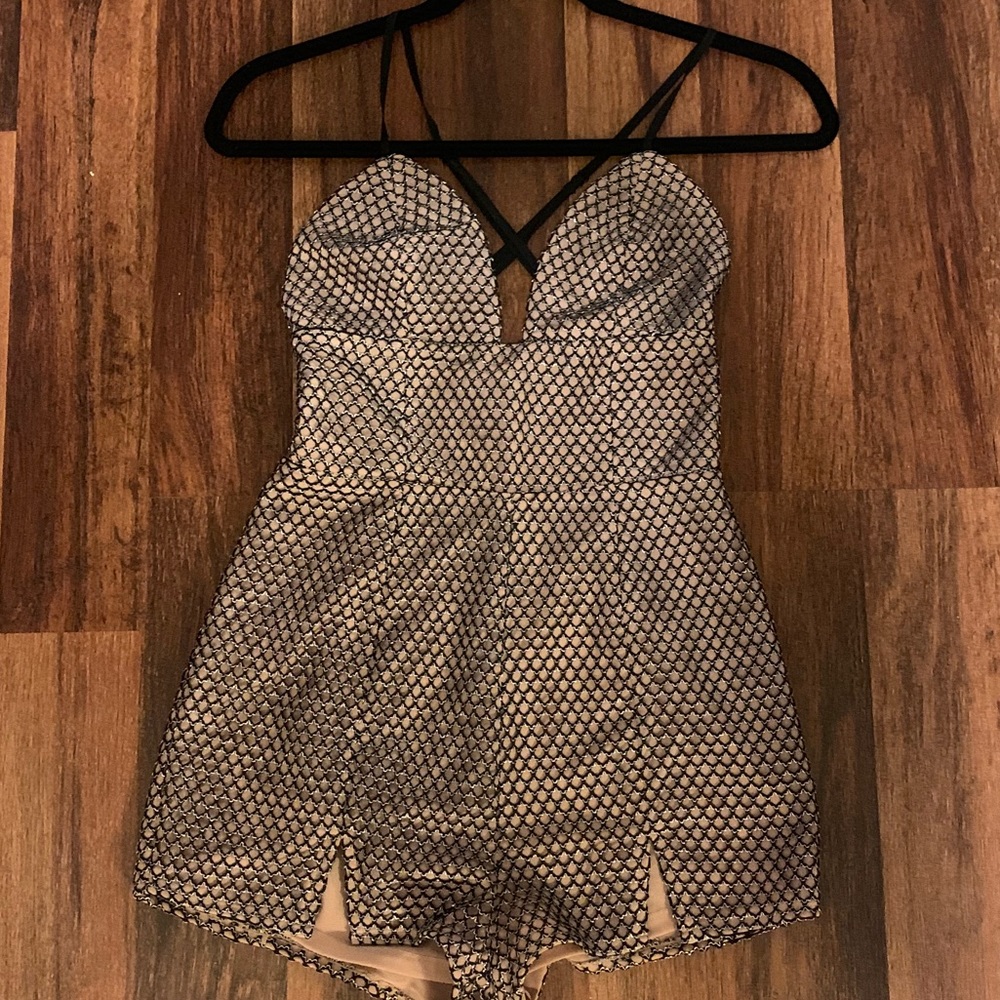 Silver and Black romper